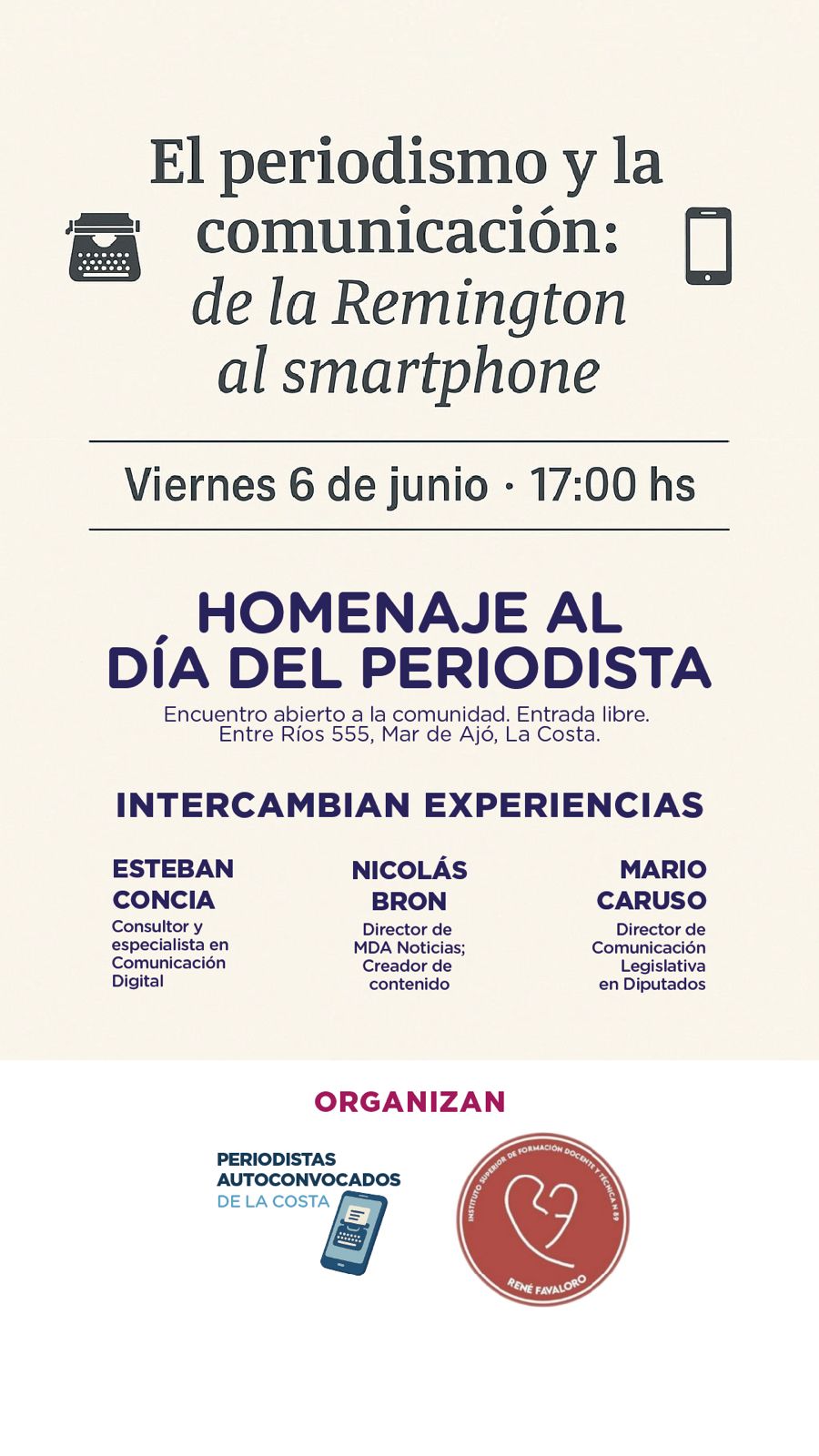 Jornada por el Día del Periodista en La Costa: debates, homenajes y experiencias