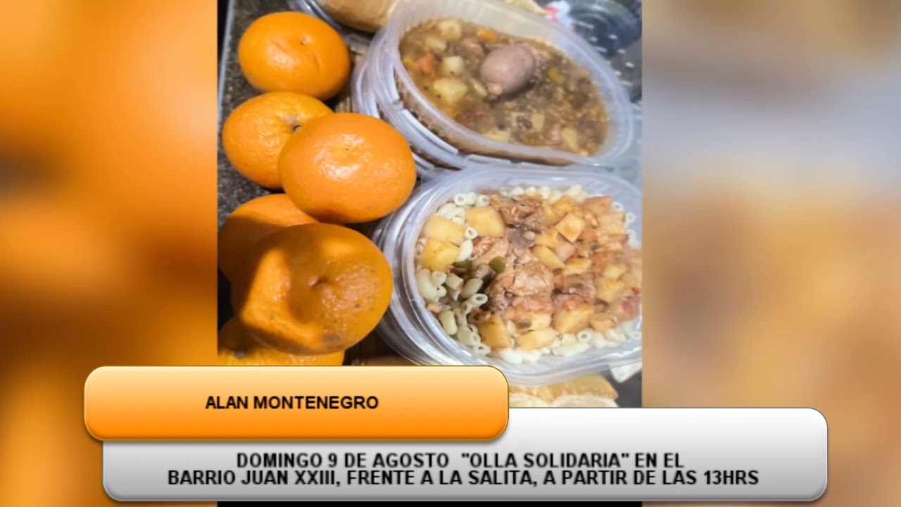 «OLLA SOLIDARIA» EL DOMINGO 9 DE AGOSTO EN EL BARRIO JUAN XXIII DESDE LAS 13 HS