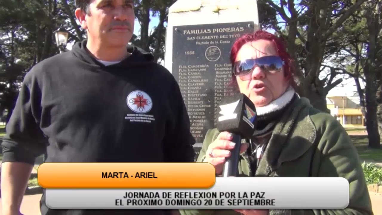 JORNADA DE REFLEXION POR LA PAZ EL DOMINGO 20 DE SEPTIEMBRE EN SAN CLEMENTE