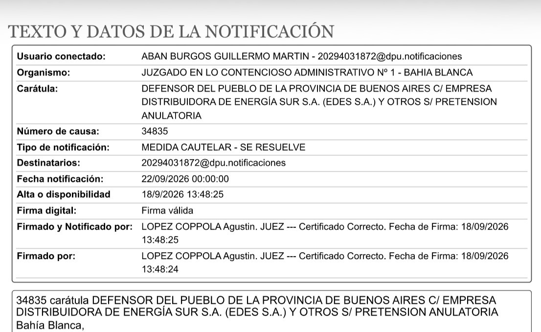 LA JUSTICIA ORDENÓ SUSPENDER EL AUMENTO DE LA LUZ EN LA PROVINCIA DE BUENOS AIRES